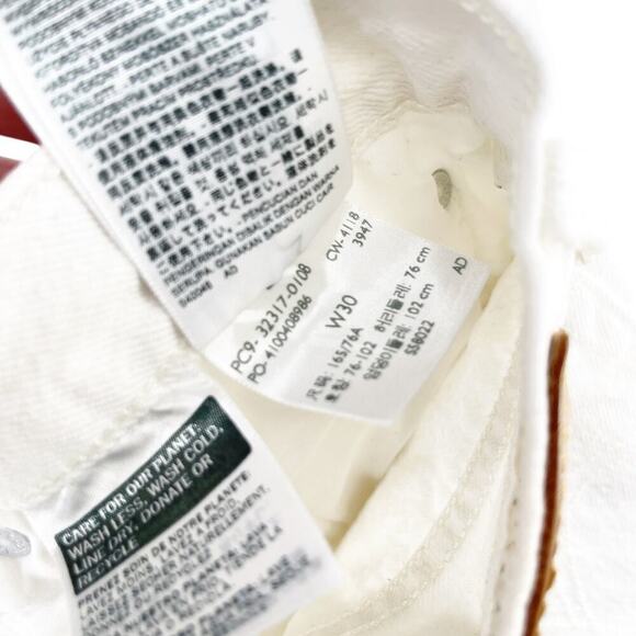 Levi's Premium 501 Original Fit High Rise Shorts Cut Offs White Size 30 - Picture 7 of 9